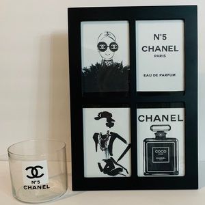 Framed Art & Candle Holder Set
